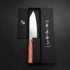 Bunka VG-10 Damascus Buffalo Dark Pink Maple Handle 180mm-[Musashi]-[Japanese-Kitchen-Knives]