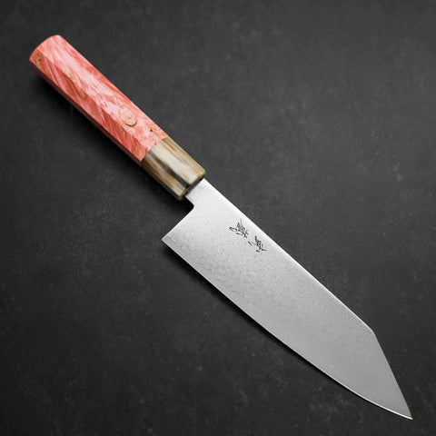 Bunka VG-10 Damascus Buffalo Dark Pink Maple Handle 180mm-[Musashi]-[Japanese-Kitchen-Knives]