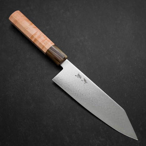Bunka VG-10 Damascus Buffalo Light Pink Maple Handle 180mm-[Musashi]-[Japanese-Kitchen-Knives]
