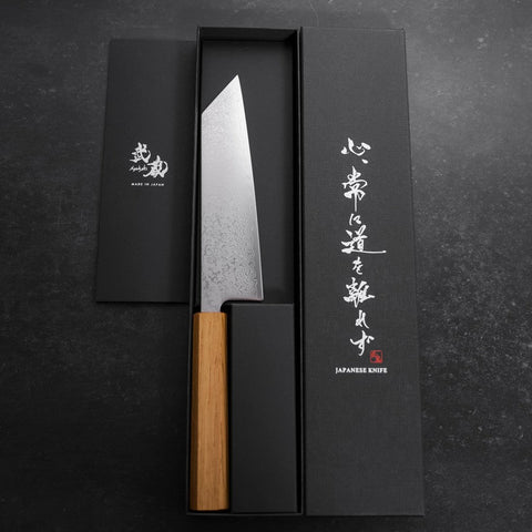 Bunka VG-10 Damascus Oak Handle 170mm-[Musashi]-[Japanese-Kitchen-Knives]