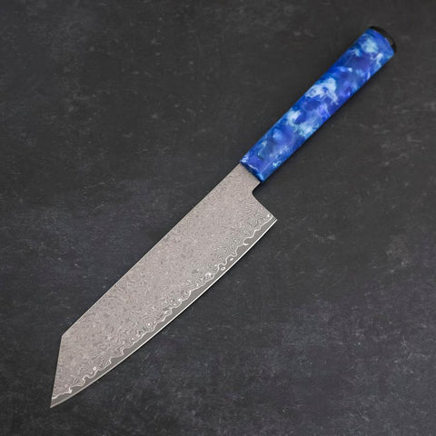 Bunka VG-10 Damascus Ocean Blue Handle 180mm (7”)-[Musashi]-[Japanese-Kitchen-Knives]
