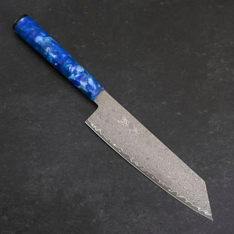Bunka VG-10 Damascus Ocean Blue Handle 180mm (7”)-[Musashi]-[Japanese-Kitchen-Knives]
