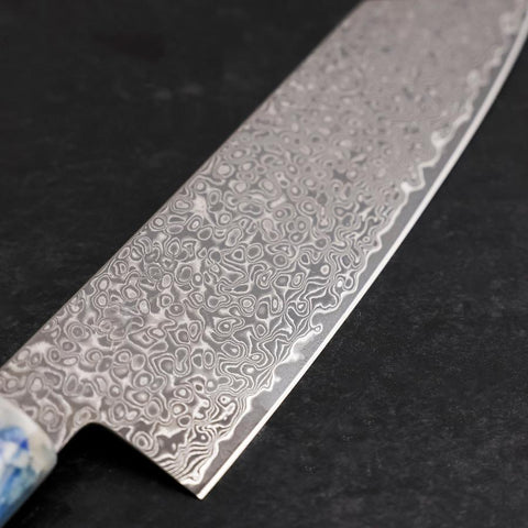 Bunka VG-10 Damascus Ocean Blue-White Mix Handle 165mm (6.5”)-[Musashi]-[Japanese-Kitchen-Knives]