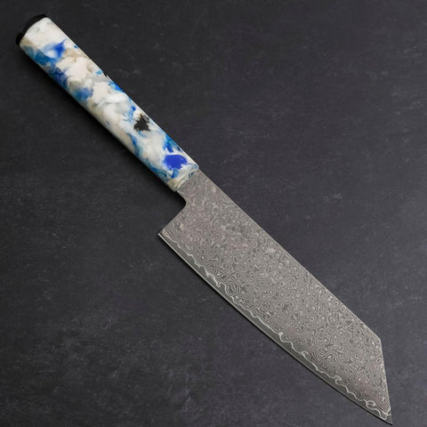 Bunka VG-10 Damascus Ocean Blue-White Mix Handle 165mm (6.5”)-[Musashi]-[Japanese-Kitchen-Knives]