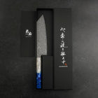 Bunka VG-10 Damascus Ocean White Blue Handle 180mm (7”)-[Musashi]-[Japanese-Kitchen-Knives]