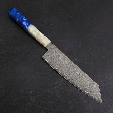 Bunka VG-10 Damascus Ocean White Blue Handle 180mm (7”)-[Musashi]-[Japanese-Kitchen-Knives]