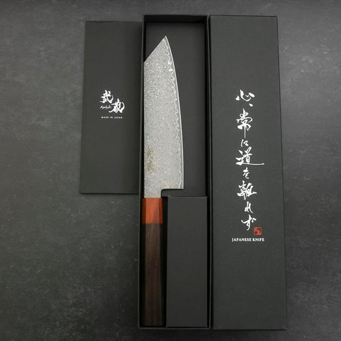 Bunka VG-10 Damascus Shitan Ebony Handle 180mm (7”)-[Musashi]-[Japanese-Kitchen-Knives]