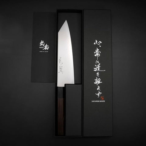 Bunka VG-10 Damascus Shitan Handle 180mm (7”)-[Musashi]-[Japanese-Kitchen-Knives]