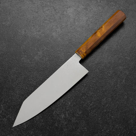 Bunka VG-10 Damascus Yellow-Brown Birch Handle 180mm (7”)-[Musashi]-[Japanese-Kitchen-Knives]