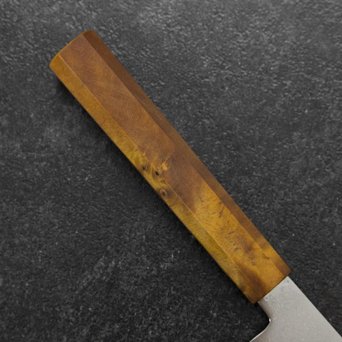 Bunka VG-10 Damascus Yellow-Brown Birch Handle 180mm (7”)-[Musashi]-[Japanese-Kitchen-Knives]