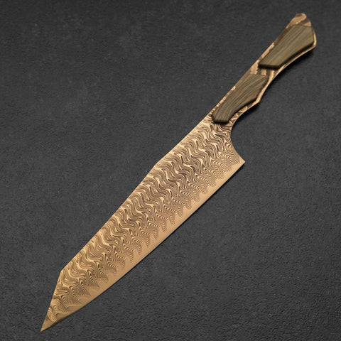 Bunka VG-10 Mirror Damascus Maple Handle 180mm - Brown (7”)-[Musashi]-[Japanese-Kitchen-Knives]