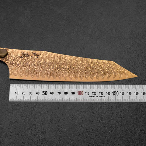 Bunka VG-10 Mirror Damascus Maple Handle 180mm - Brown (7”)-[Musashi]-[Japanese-Kitchen-Knives]