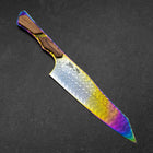 Bunka VG-10 Mirror Damascus Olive Handle 180mm - Rainbow (7”)-[Musashi]-[Japanese-Kitchen-Knives]
