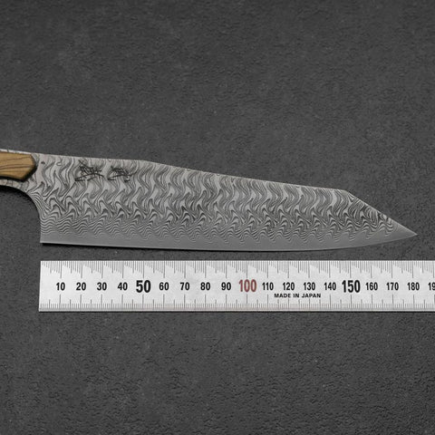 Bunka VG-10 Mirror Damascus Walnut Handle 180mm - Black (7”)-[Musashi]-[Japanese-Kitchen-Knives]