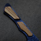 Bunka VG-10 Mirror Damascus Walnut Handle 180mm - Blue (7”)-[Musashi]-[Japanese-Kitchen-Knives]
