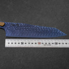 Bunka VG-10 Mirror Damascus Walnut Handle 180mm - Blue (7”)-[Musashi]-[Japanese-Kitchen-Knives]