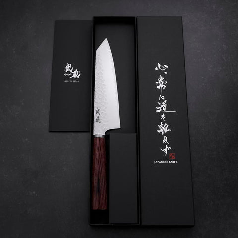 Bunka VG-10 Tsuchime Oval Mahogany Handle 165mm (6.5”)-[Musashi]-[Japanese-Kitchen-Knives]