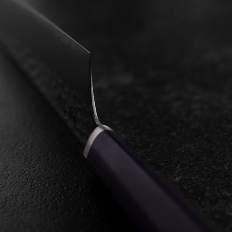 Bunka VG-10 Tsuchime Oval Purple Handle 180mm-[Musashi]-[Japanese-Kitchen-Knives]