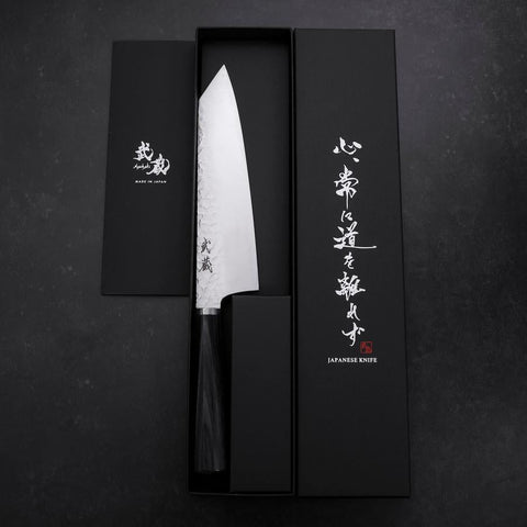 Bunka VG-10 Tsuchime Oval Purple Handle 180mm-[Musashi]-[Japanese-Kitchen-Knives]