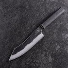Bunka White Steel #2 Stainless Clad Kurouchi Black Ishime Urushi Handle 180mm-[Musashi]-[Japanese-Kitchen-Knives]