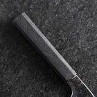Bunka White Steel #2 Stainless Clad Kurouchi Black Ishime Urushi Handle 180mm-[Musashi]-[Japanese-Kitchen-Knives]