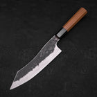 Bunka White Steel #2 Stainless Clad Kurouchi Buffalo Teak Handle 180mm-[Musashi]-[Japanese-Kitchen-Knives]