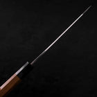 Bunka White Steel #2 Stainless Clad Kurouchi Buffalo Teak Handle 180mm-[Musashi]-[Japanese-Kitchen-Knives]
