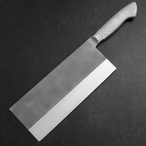 Chinese Cleaver AUS-8 Nashiji Western Stainless Handle 205mm (8.1”)-[Musashi]-[Japanese-Kitchen-Knives]