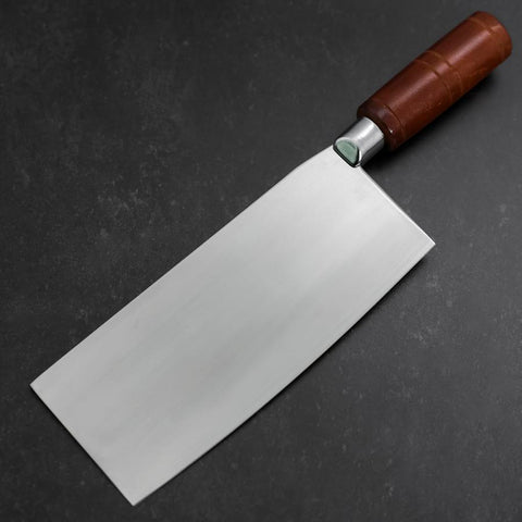 Chinese Cleaver Clad SK Steel Polished Round Handle 205mm-[Musashi]-[Japanese-Kitchen-Knives]