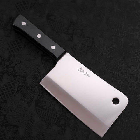 Chopper Molybdenum Polished Black Handle 150mm-[Musashi]-[Japanese-Kitchen-Knives]