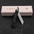 Damascus Black Higonokami Aogami 100mm (3.9”)-[Musashi]-[Japanese-Kitchen-Knives]
