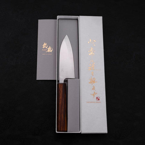 Deba AUS-8 Polished Sumi Urushi Handle 120mm-[Musashi]-[Japanese-Kitchen-Knives]