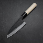 Deba Blue Steel #2 Kurouchi Buffalo Magnolia Handle 170mm (6.7”)-[Musashi]-[Japanese-Kitchen-Knives]