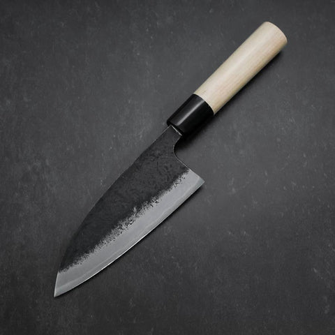 Deba Blue Steel #2 Kurouchi Buffalo Magnolia Handle 170mm (6.7”)-[Musashi]-[Japanese-Kitchen-Knives]