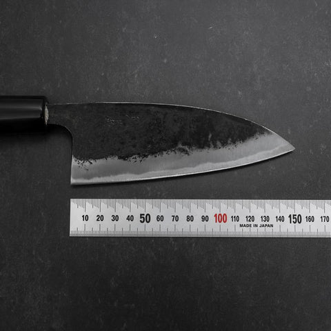 Deba Blue Steel #2 Kurouchi Buffalo Magnolia Handle 170mm (6.7”)-[Musashi]-[Japanese-Kitchen-Knives]