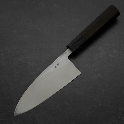 Deba Blue Steel #2 Suminagashi Buffalo Ebony Handle 150mm (5.9”)-[Musashi]-[Japanese-Kitchen-Knives]