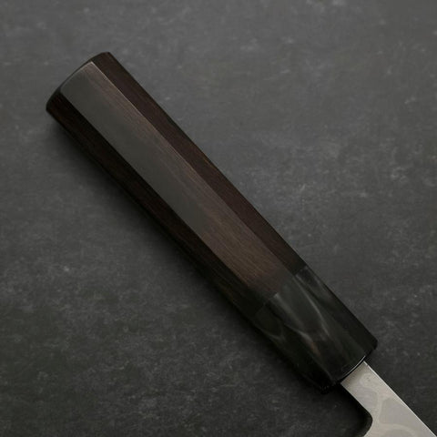 Deba Blue Steel #2 Suminagashi Buffalo Ebony Handle 150mm (5.9”)-[Musashi]-[Japanese-Kitchen-Knives]