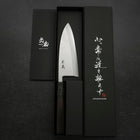 Deba Blue Steel #2 Suminagashi Buffalo Ebony Handle 150mm (5.9”)-[Musashi]-[Japanese-Kitchen-Knives]