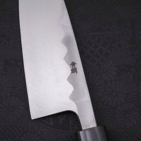 Deba Blue Steel #2 Damascus Shitan Handle 165mm-[Musashi]-[Japanese-Kitchen-Knives]
