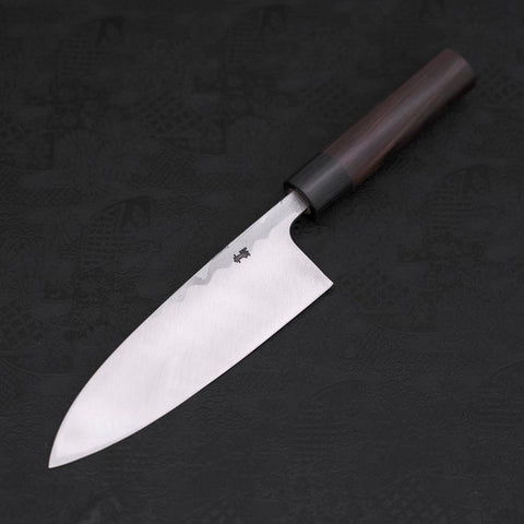 Deba Blue Steel #2 Damascus Shitan Handle 180mm-[Musashi]-[Japanese-Kitchen-Knives]