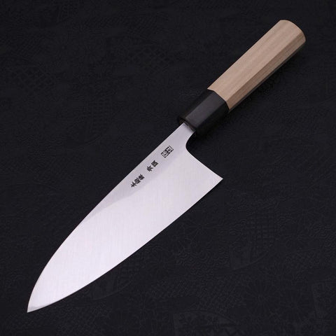 Deba Blue Steel #2 Kasumi Buffalo Magnolia Handle 165mm-[Musashi]-[Japanese-Kitchen-Knives]