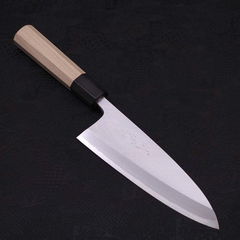 Deba Blue Steel #2 Kasumi Buffalo Magnolia Handle 165mm-[Musashi]-[Japanese-Kitchen-Knives]