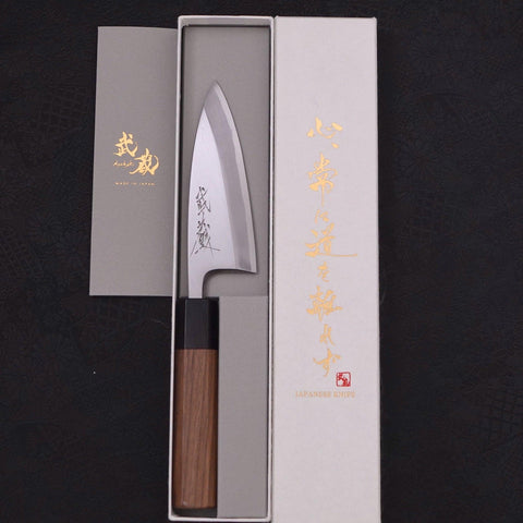 Deba Blue Steel #2 Kasumi Walnut Handle 120mm-[Musashi]-[Japanese-Kitchen-Knives]