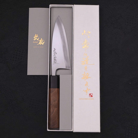 Deba Blue Steel #2 Kasumi Walnut Handle 135mm-[Musashi]-[Japanese-Kitchen-Knives]