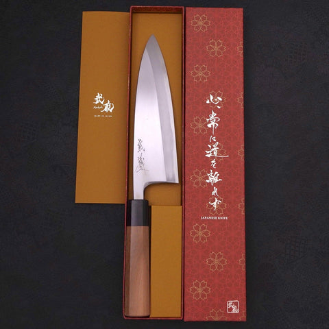 Deba Blue Steel #2 Kasumi Walnut Handle 210mm-[Musashi]-[Japanese-Kitchen-Knives]