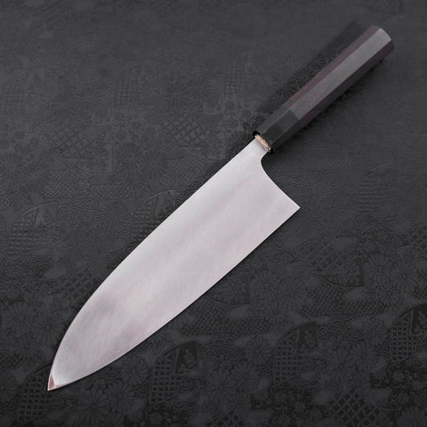 Deba Blue Steel #2 Kurouchi Buffalo Ebony Handle 240mm - Thin-[Musashi]-[Japanese-Kitchen-Knives]