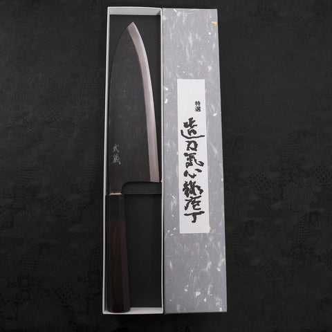 Deba Blue Steel #2 Kurouchi Buffalo Ebony Handle 240mm - Thin-[Musashi]-[Japanese-Kitchen-Knives]