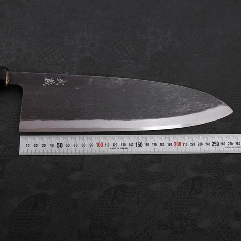 Deba Blue Steel #2 Kurouchi Buffalo Ebony Handle 270mm - Thin-[Musashi]-[Japanese-Kitchen-Knives]