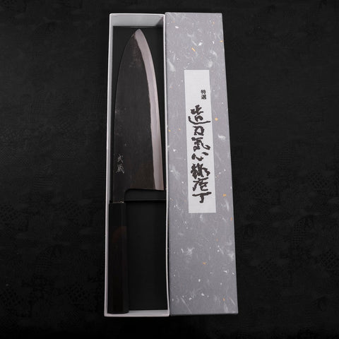 Deba Blue Steel #2 Kurouchi Buffalo Ebony Handle 270mm - Thin-[Musashi]-[Japanese-Kitchen-Knives]