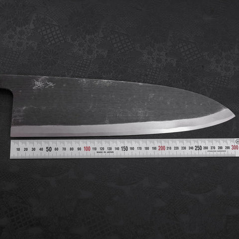 Deba Blue Steel #2 Kurouchi Buffalo Ebony Handle 300mm - Thick-[Musashi]-[Japanese-Kitchen-Knives]